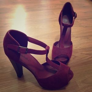 Burgundy Suede Heels